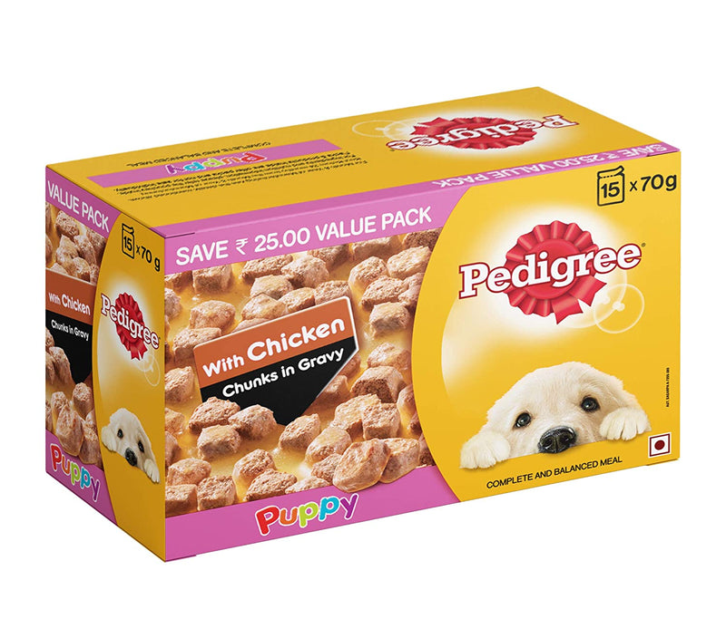 Pedigree - Chicken Chunks in Gravy - Wet Food For Puppy - 70gm