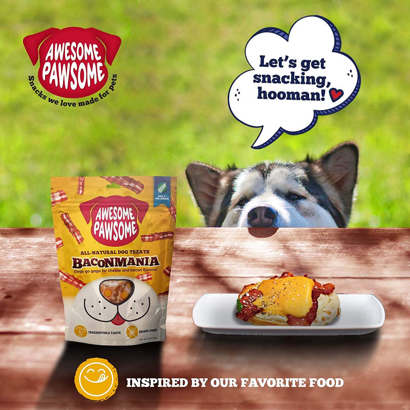Awesome Pawsome - Baconmania All-Natural Grain-Free Dog Treats, 85g