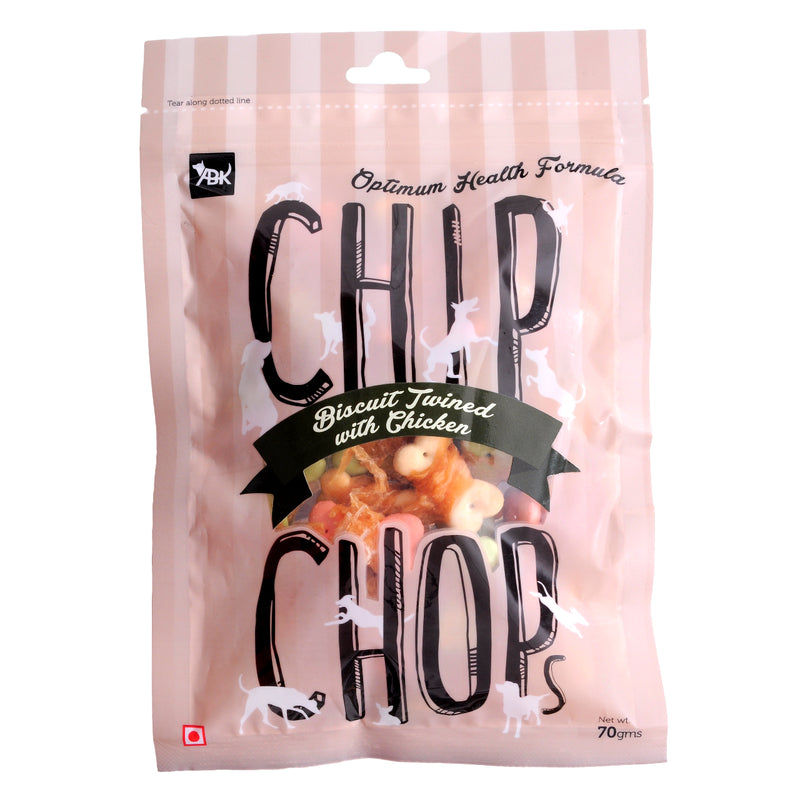 Chip Chops - Biscuit Twined with Chicken - Dog treats - 70g