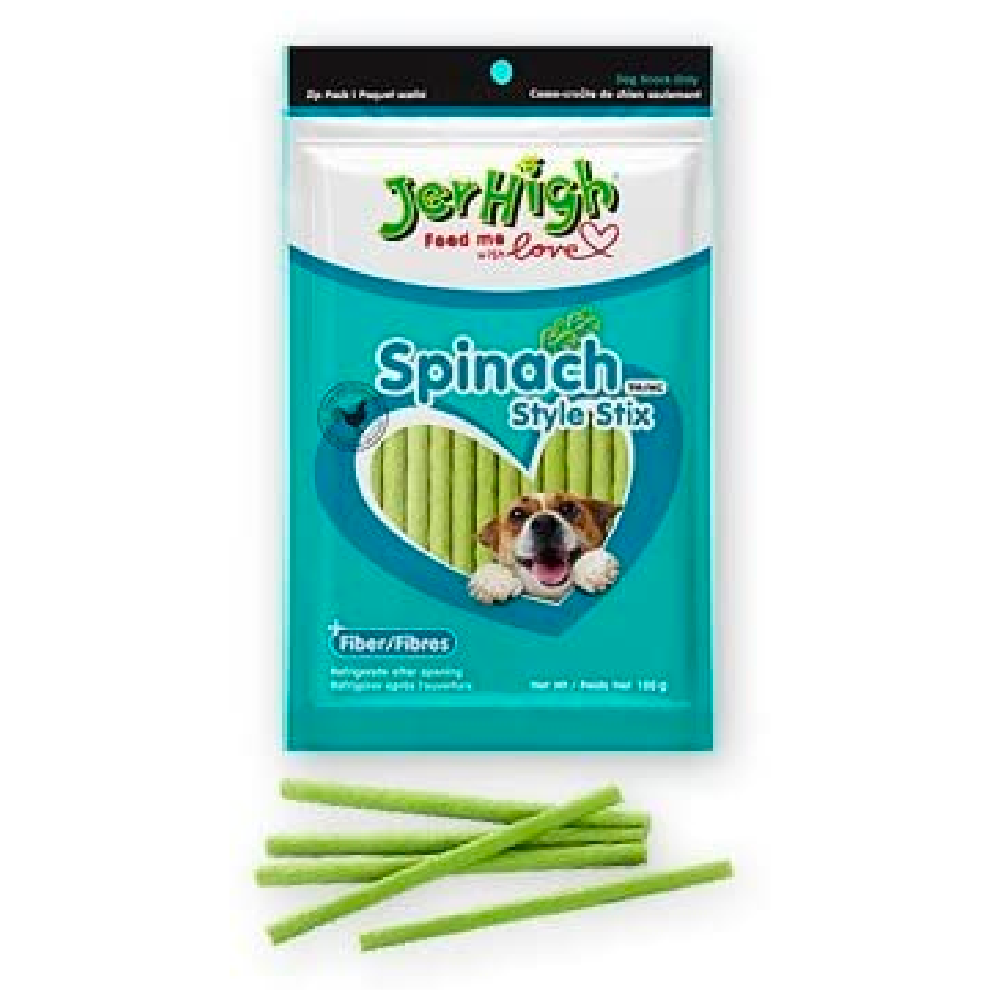 Jerhigh - Spinach Stix Dog treats - 100g