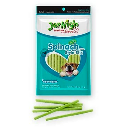 Jerhigh - Spinach Stix Dog treats - 100g
