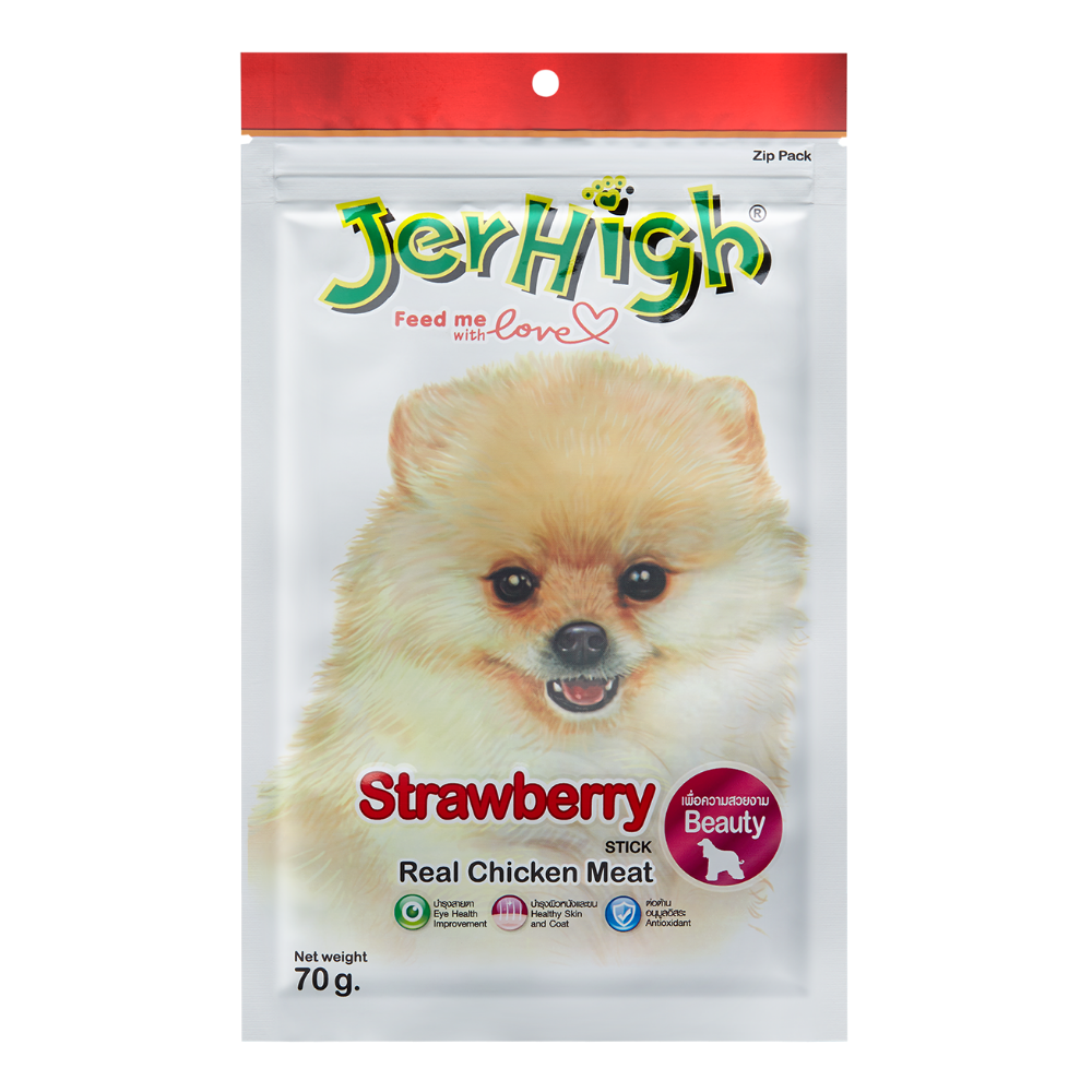 Jerhigh - Chicken Strawberry Stick Dog treats - 70gm