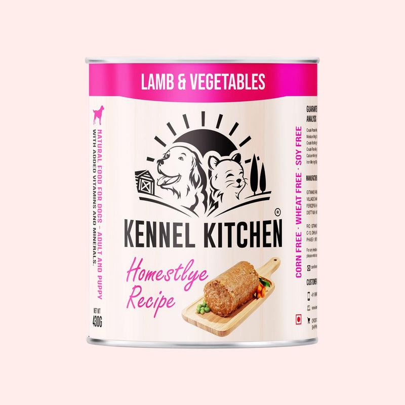 Kennel Kitchen - Lamb and Vegetables, Adult all breeds dog food, 400gm