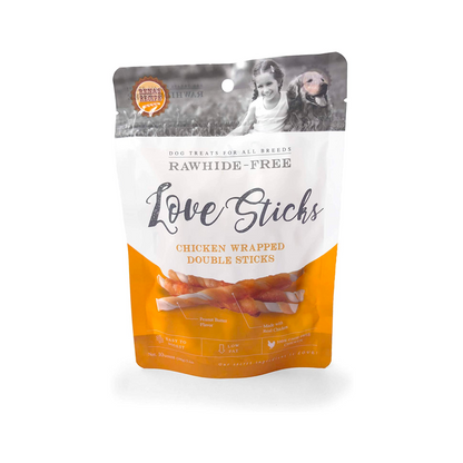 Rena - LOVE Chicken Wrapped Double Sticks, (Peanut butter flavour) 10pcs - 146g
