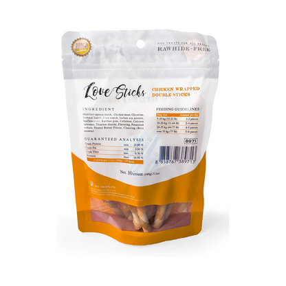 Rena - LOVE Chicken Wrapped Double Sticks, (Peanut butter flavour) 10pcs - 146g