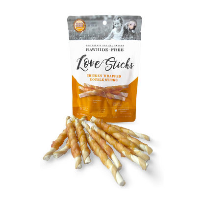 Rena - LOVE Chicken Wrapped Double Sticks, (Peanut butter flavour) 10pcs - 146g