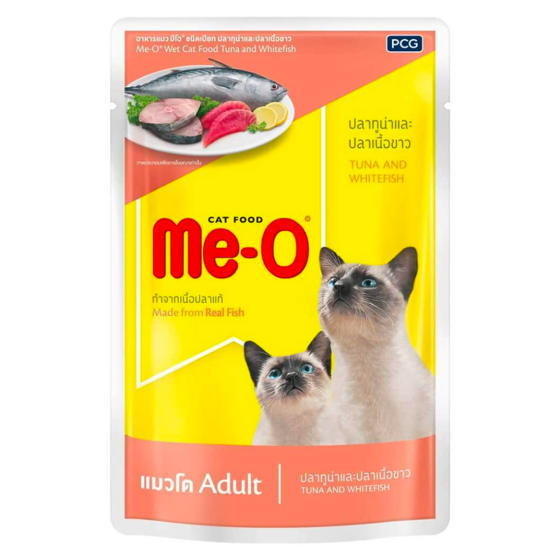 Me-O, Tuna and White fish, Adult cat wet food, 80 g