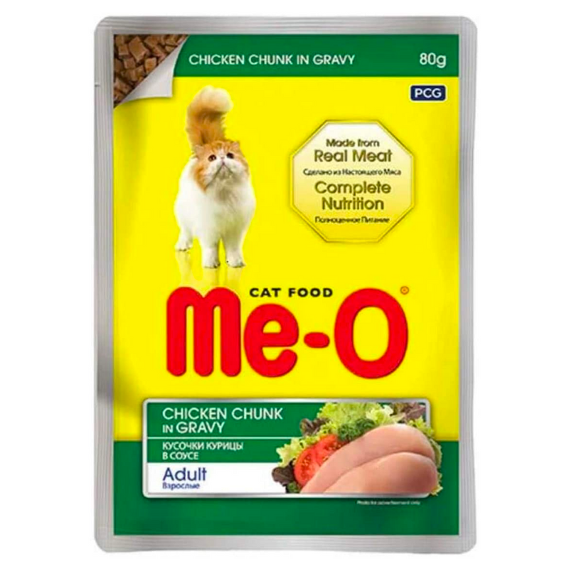 Me-O, Chicken chunks, Adult cat wet food, 80 g