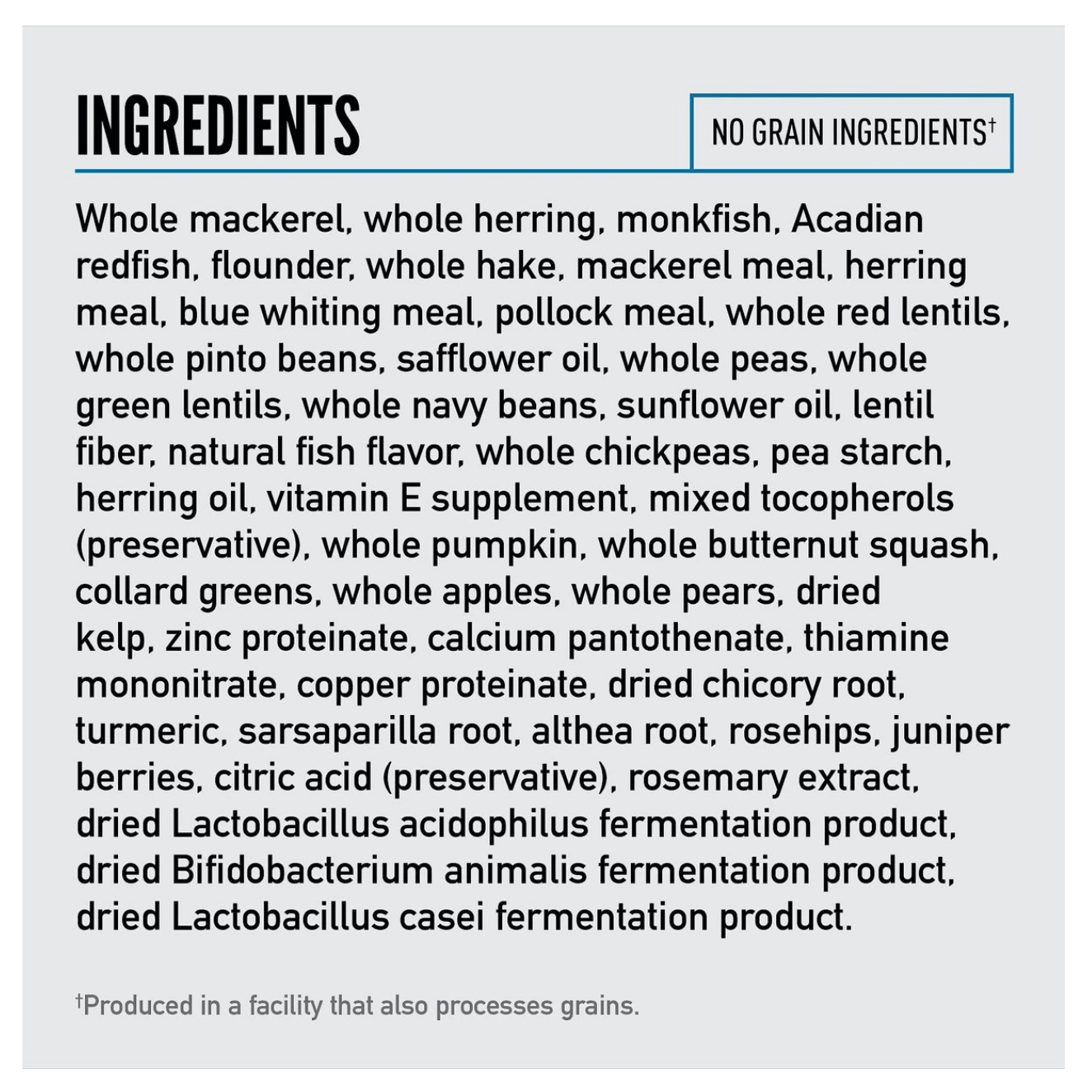 Orijen six fish dog food ingredients