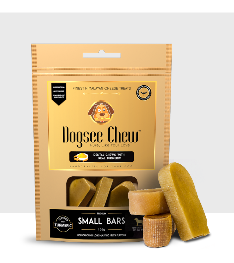 Dogsee - Turmeric Small Bars: Long-Lasting Dental Chews for Small Dogs, 100gm