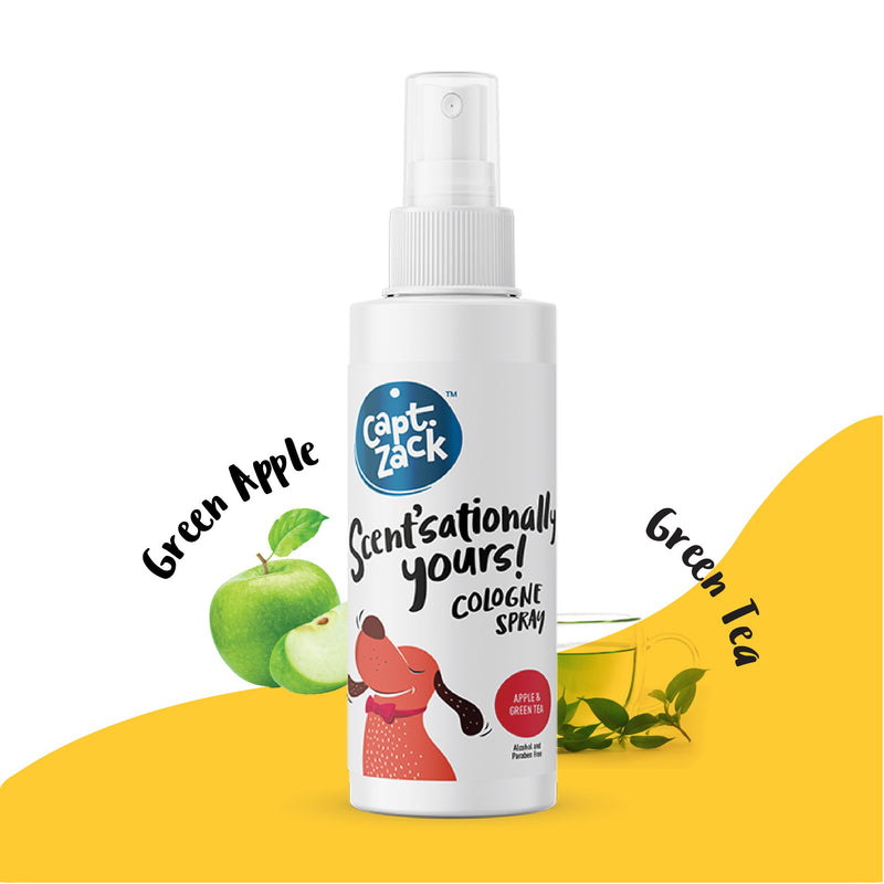 Captain Zack - Scent’sationally Yours Cologne Spray – Apple & Green Tea - for dogs & cats, 100ml