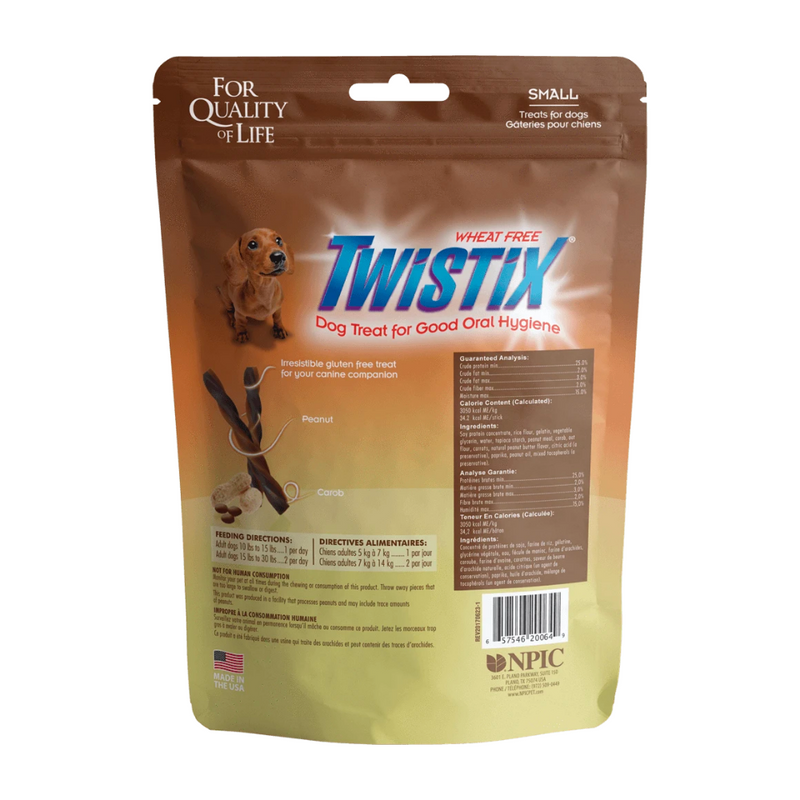 Twistix, Peanut & Carob flavour, dog dental treats - 156g