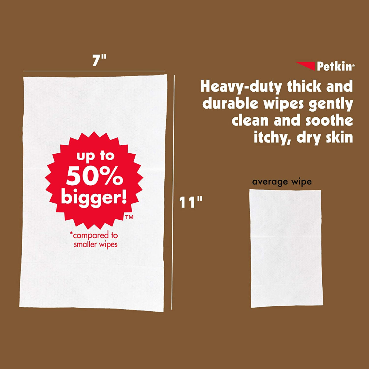 Petkin - Big n' Thick Oatmeal Petwipes(100 Wipes)