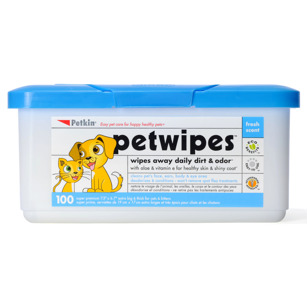 Petkin - Pet Wipes, 100 Wipes