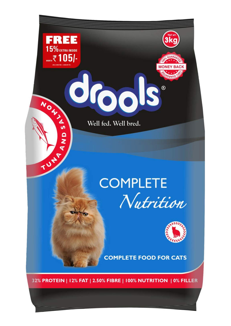 Drools - Tuna & Salmon - Dry Food For Adult(+1 year) Cat - 3kg (15% Extra Free Inside*Limited Stock), 7Kg