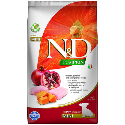 FARMINA - N&D - Pumpkin - Chicken & Pomegranate - Grain Free - Dry Dog Food - Puppy - Mini Breed