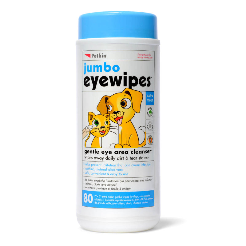 Petkin - Jumbo Eye wipes, 80 Wipes