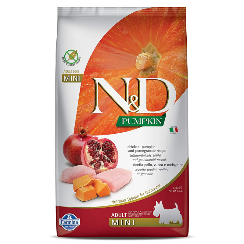 FARMINA - N&D -  Pumpkin, Chicken and Pomegranate - Dry Dog Food - Grain Free - Adult Mini Breed